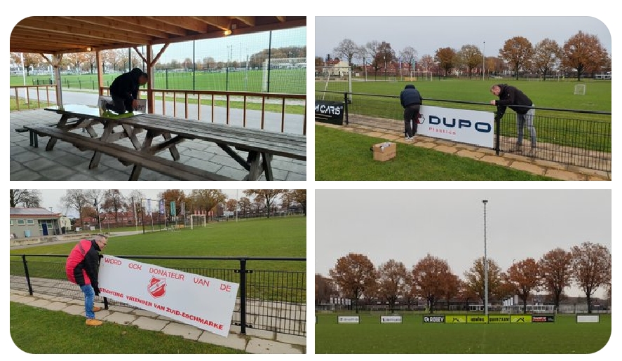 Eerste serie sponsorborden geplaatst