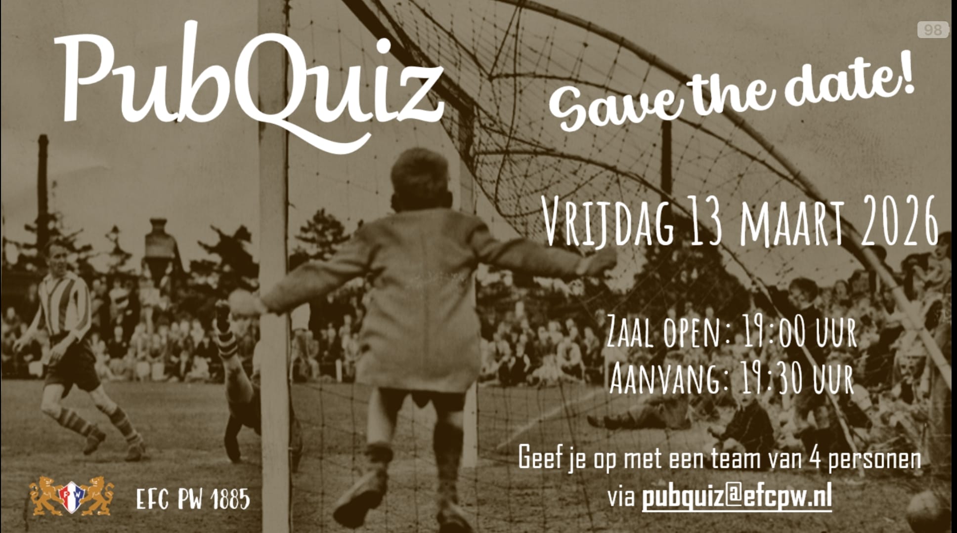 PubQuiz bij PW: vrijdag 13 maart!